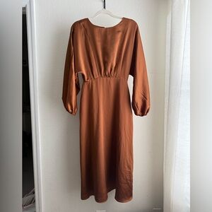 Sugarlips Chic Rust Long Sleeve Dress XS midi